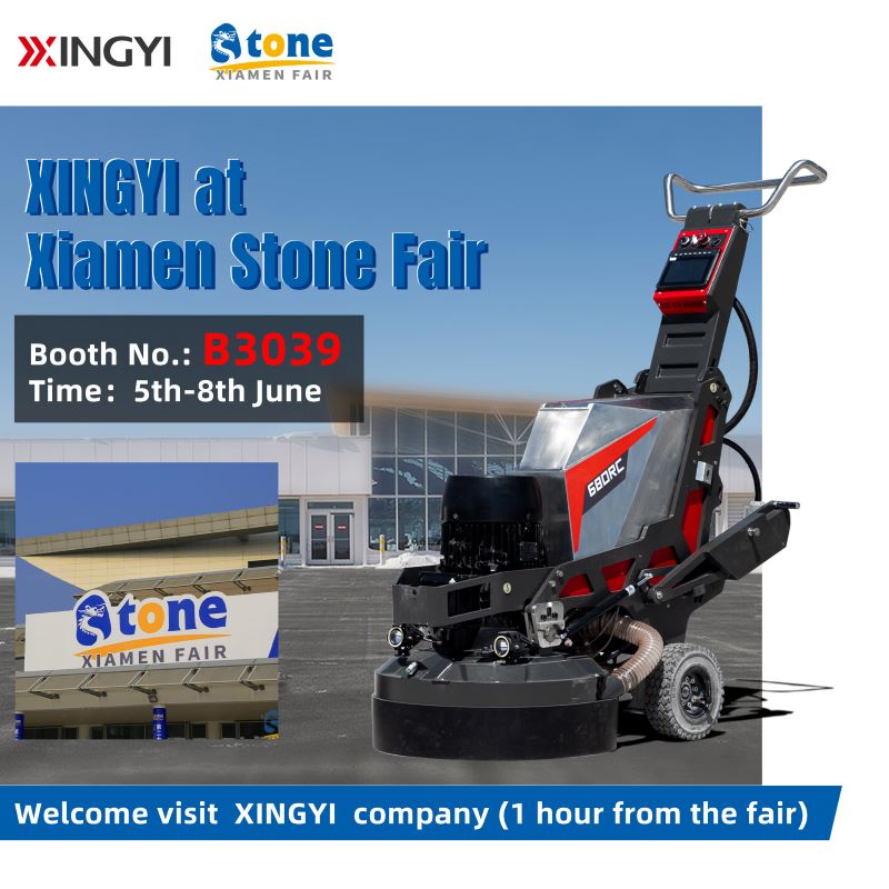 XINGYI's Concrete Grinding Machine At Xiamen Stone Fair.Booth NO:B3039